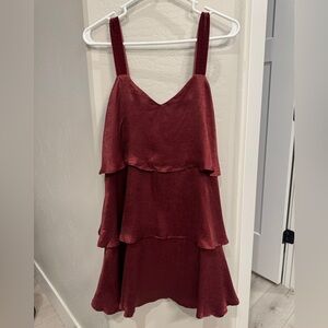 Sweet Lemon Burgundy Layered Dress